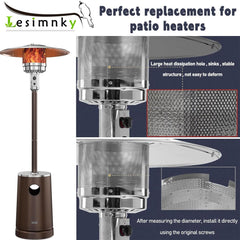 Lesimnky mounted on heater in use demonstrating restored burner protection and heat pattern