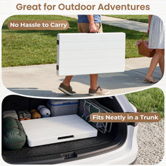 Leteuke folded case demonstrating compact storage and easy transport benefit