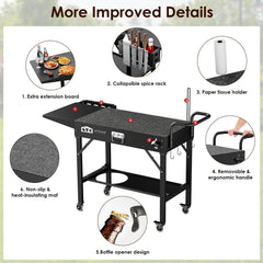 Leteuke grill cart accessory hooks and knife holder for organized tools