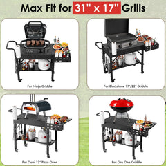 Leteuke grill cart welded-joint close-up illustrating durable construction