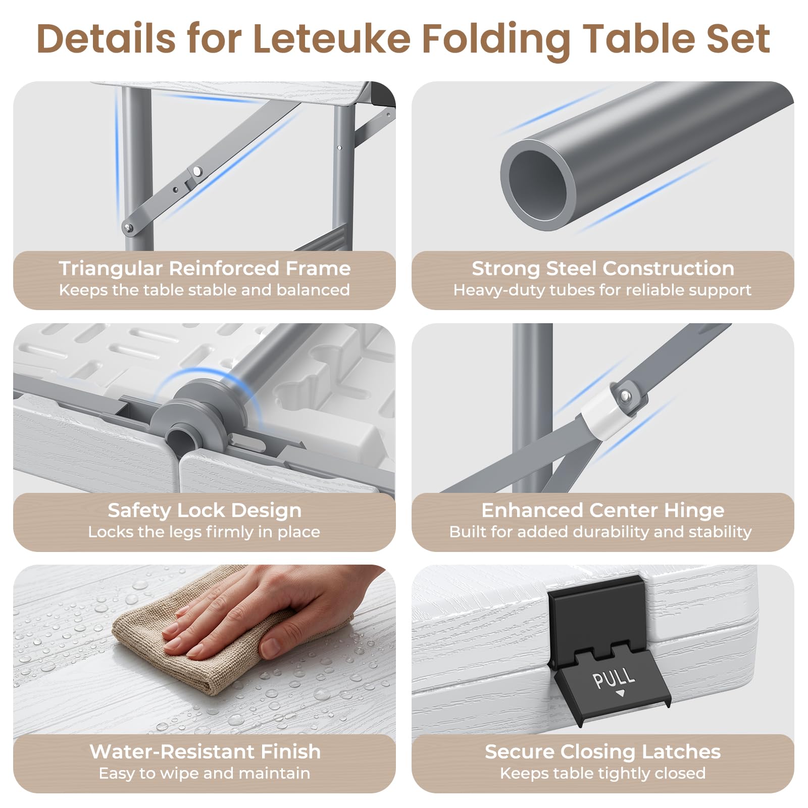 Leteuke picnic set staged in backyard conveying entertaining-ready convenience benefit