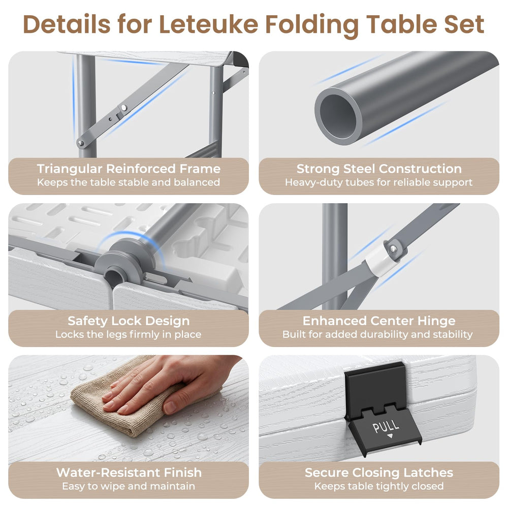 Leteuke picnic set staged in backyard conveying entertaining-ready convenience benefit