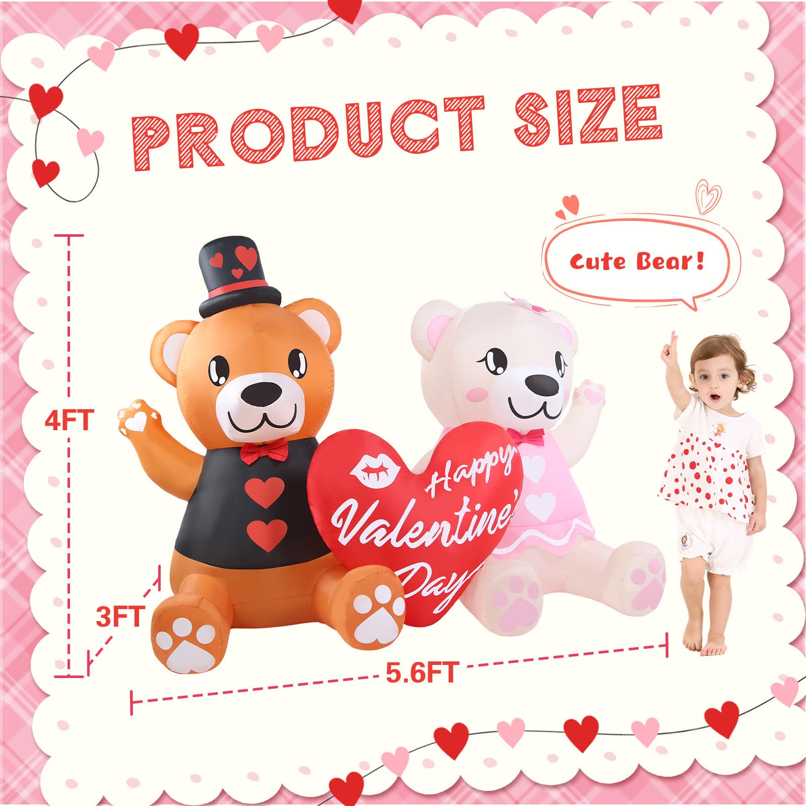 LETIME close-up of bears holding heart highlighting cheerful detail