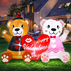 LETIME front view of inflatable bear couple showing scale and curb appeal
