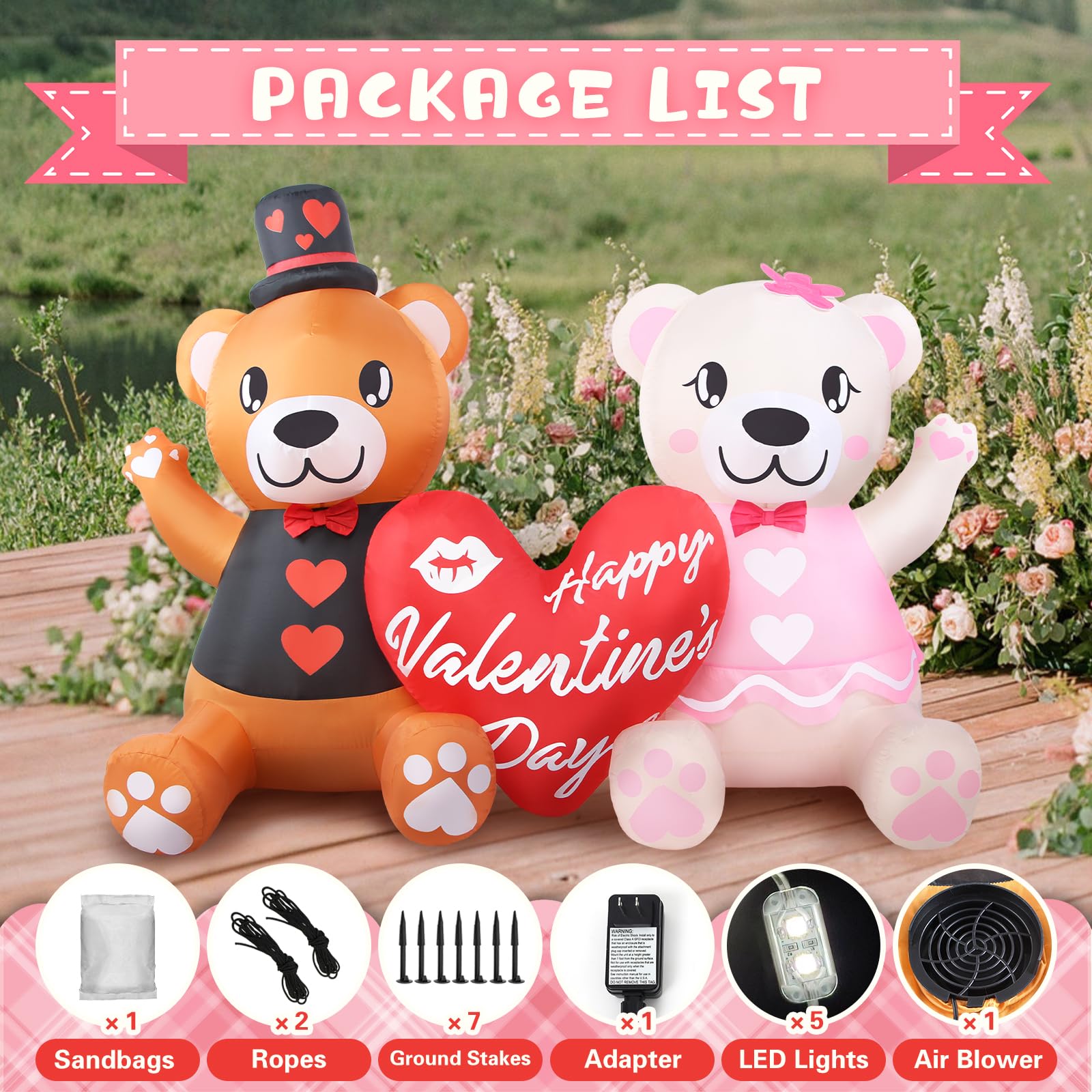 LETIME illuminated bear couple at night adding warm outdoor ambiance