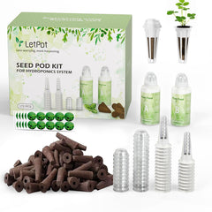 LETPOT front view of complete seed pod kit showing all included components and organization
