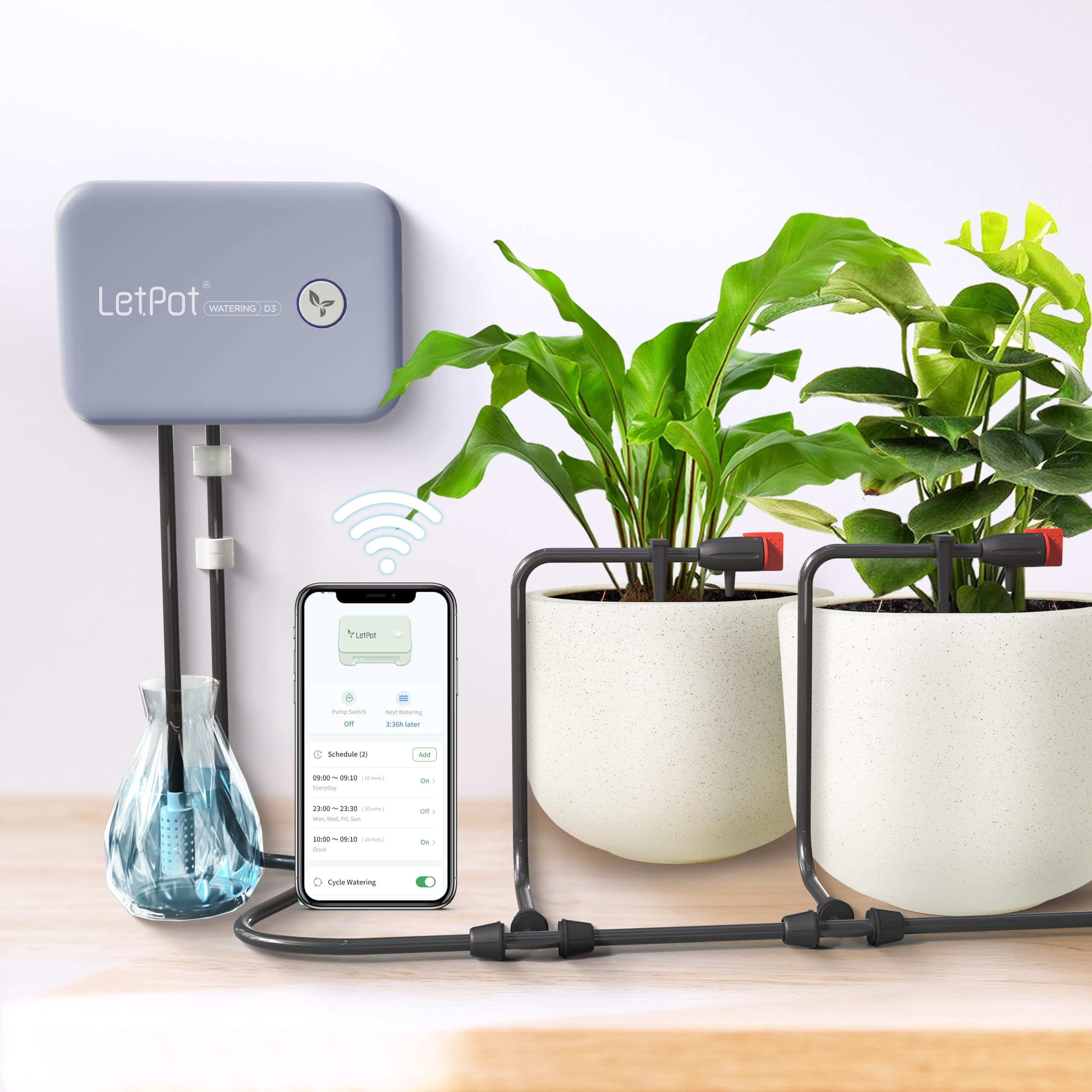 LETPOT front unit and kit components showing compact design and easy installation benefit