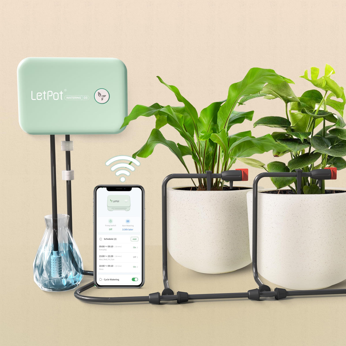 LETPOT front unit and box showing compact design and easy setup benefits