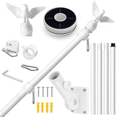 LETSTRY assembled flag pole kit front view showing robust build and easy setup