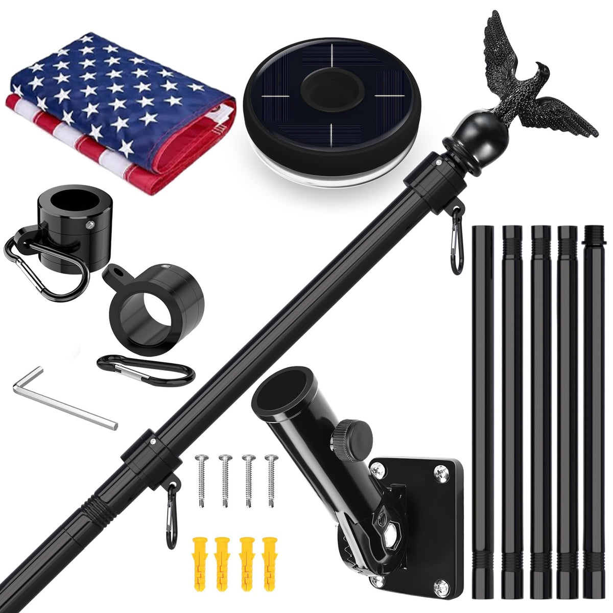 LETSTRY mounted flagpole front view showing stable display and curb appeal