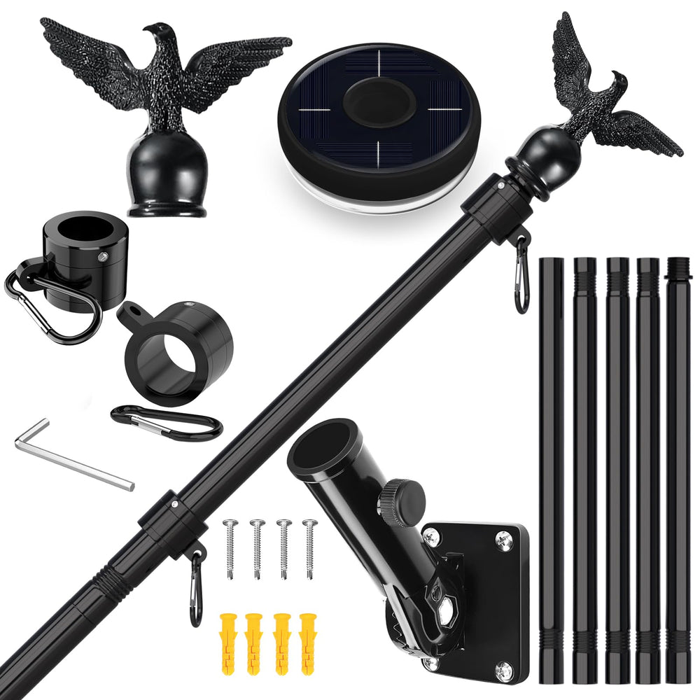 LETSTRY flagpole kit front assembly showing durable construction and quick setup