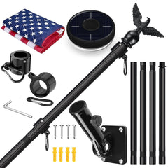 LETSTRY flag pole kit front packaging showing all included parts and benefit of completeness