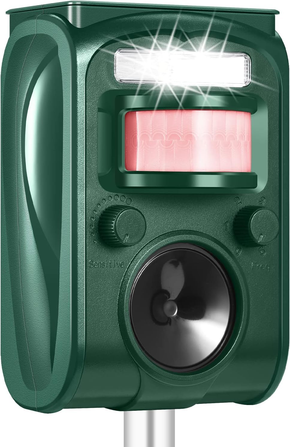 Letyet front view stake mounted showing protective design and easy installation