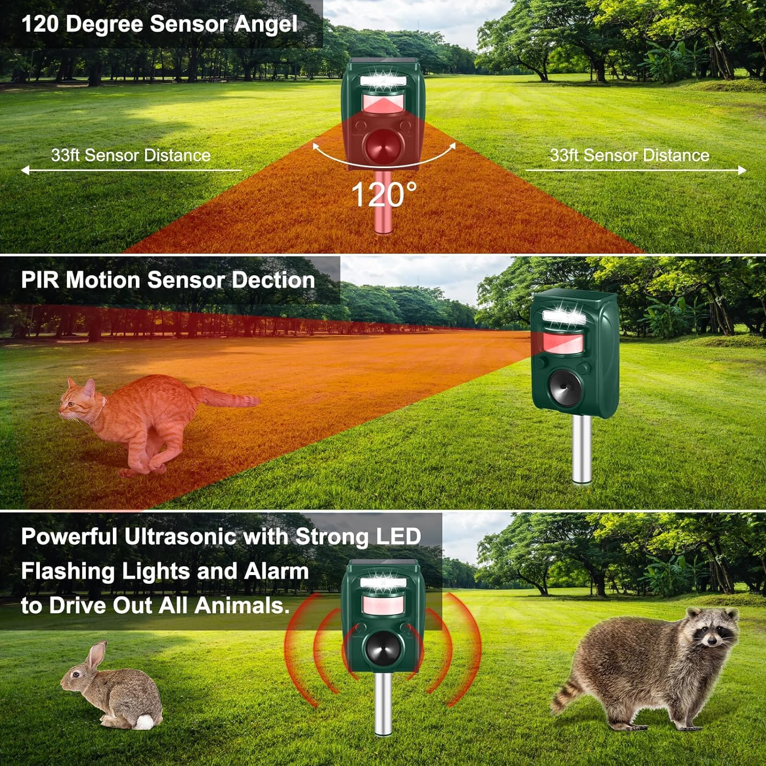 Letyet sensor and speaker detail showing motion detection and ultrasonic output