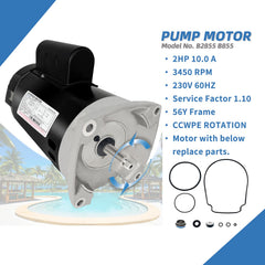 LEUNGOO motor nameplate closeup showing model, voltage and RPM for easy compatibility check