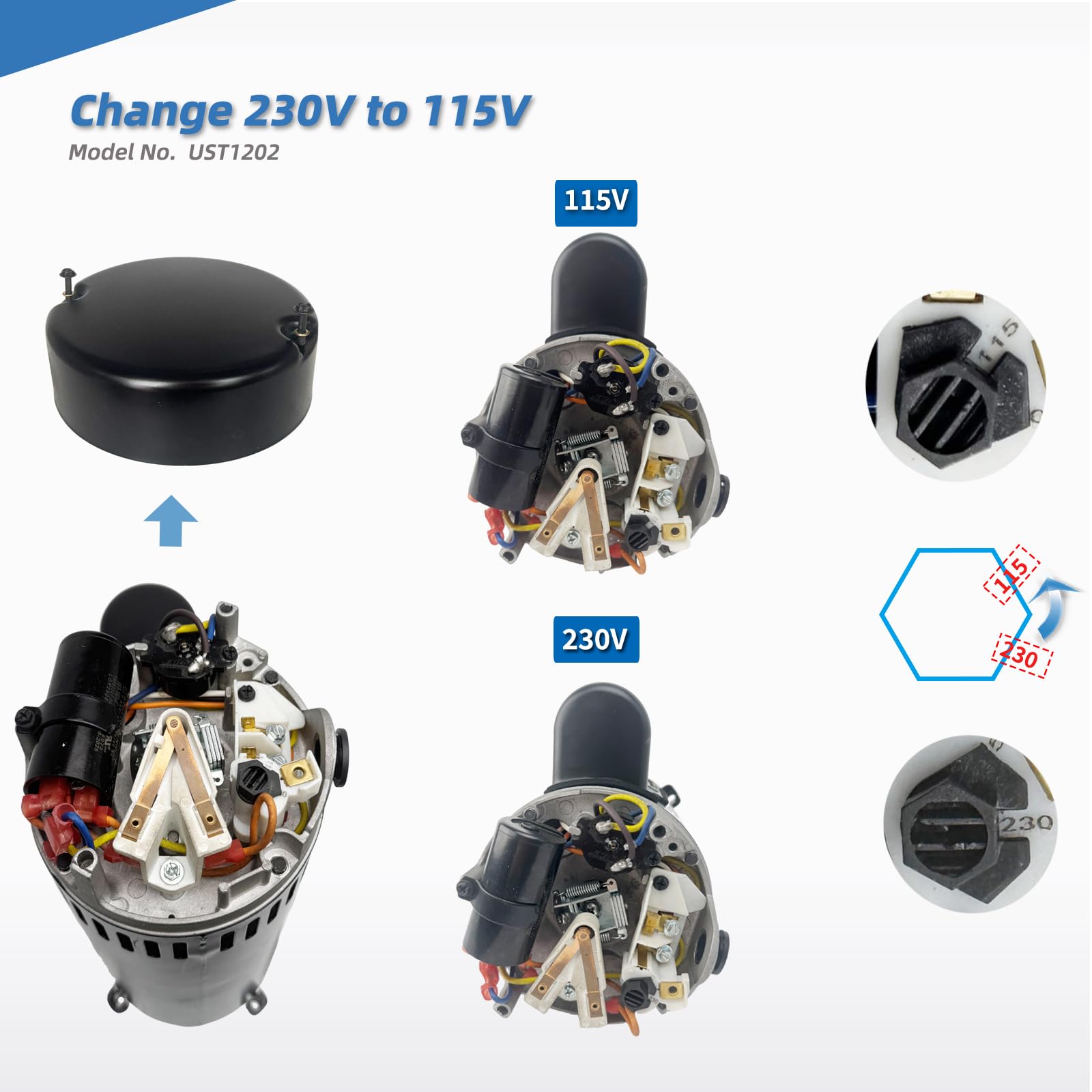LEUNGOO motor installed in pump housing demonstrating easy direct replacement