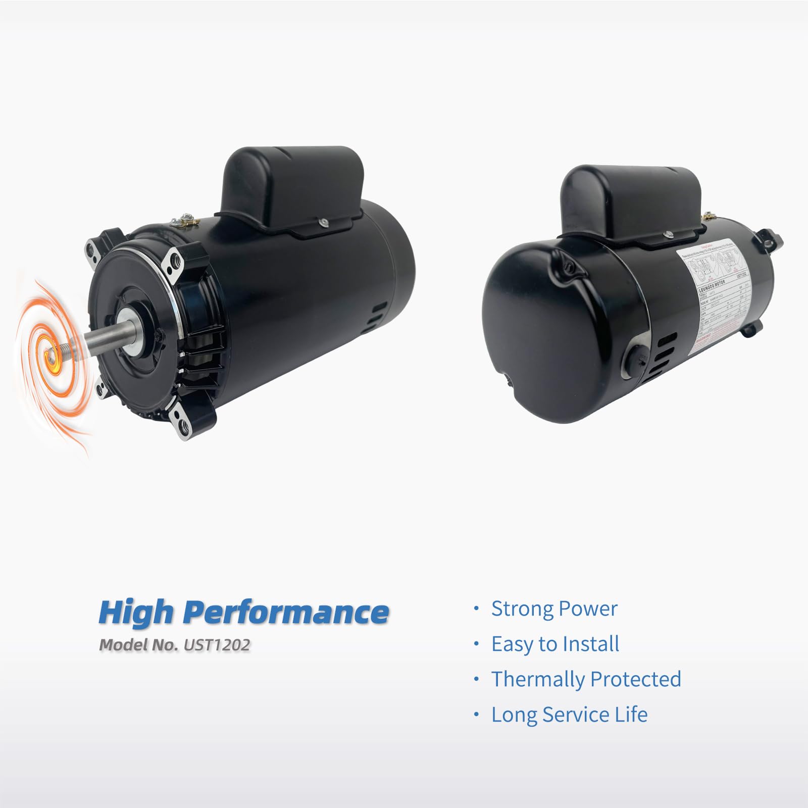 LEUNGOO packaged motor with seal kit and warranty documents for quick install