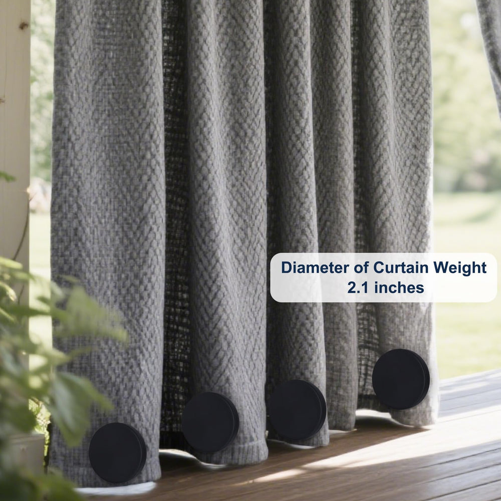 LEVOSHUA paired weights snapping through curtain hem to hold fabric straight