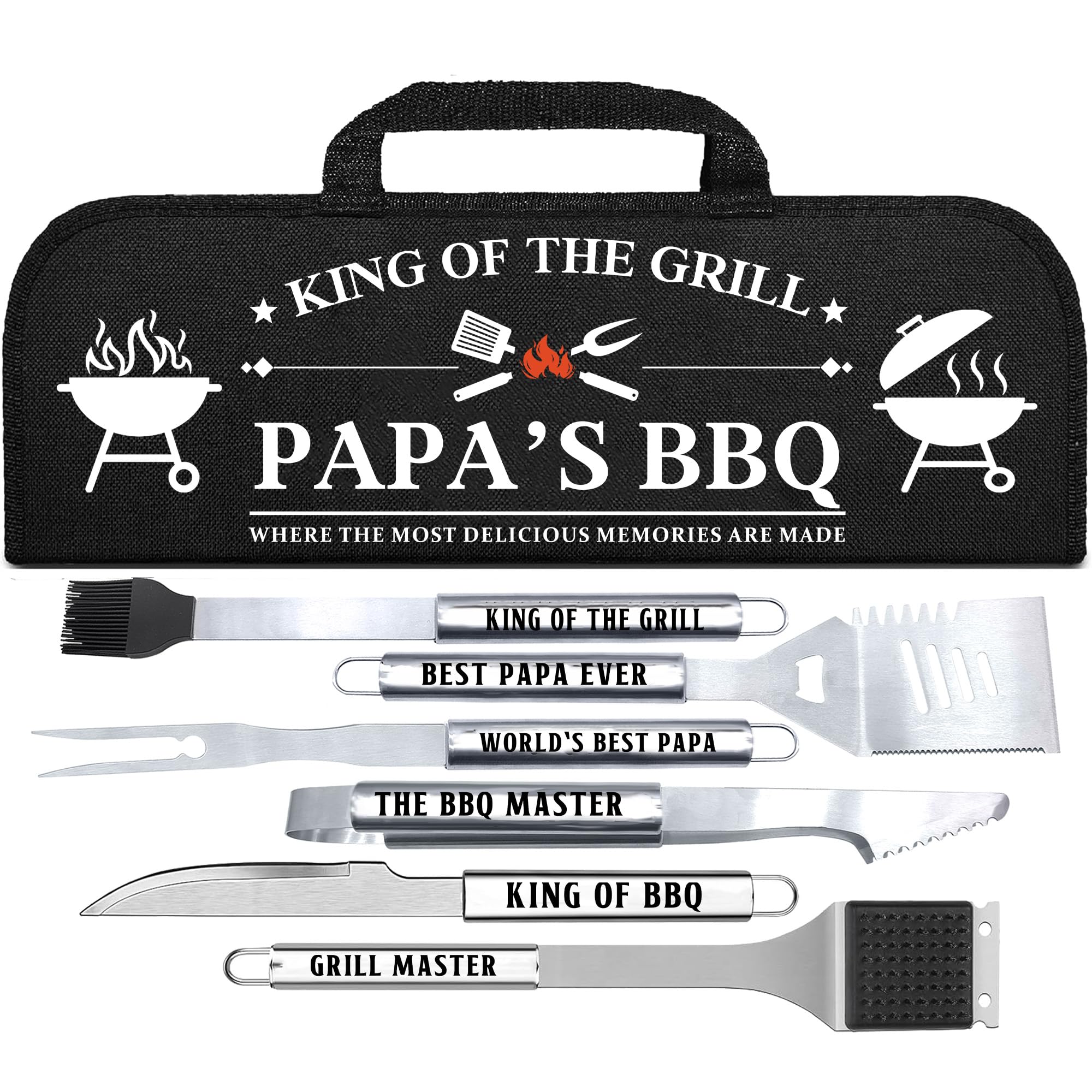 LEWARAN aluminum case front view showing organized grill tools for neat transport