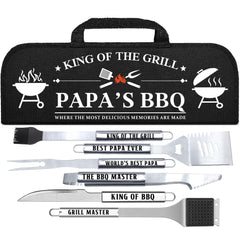 LEWARAN aluminum case front view showing organized grill tools for neat transport
