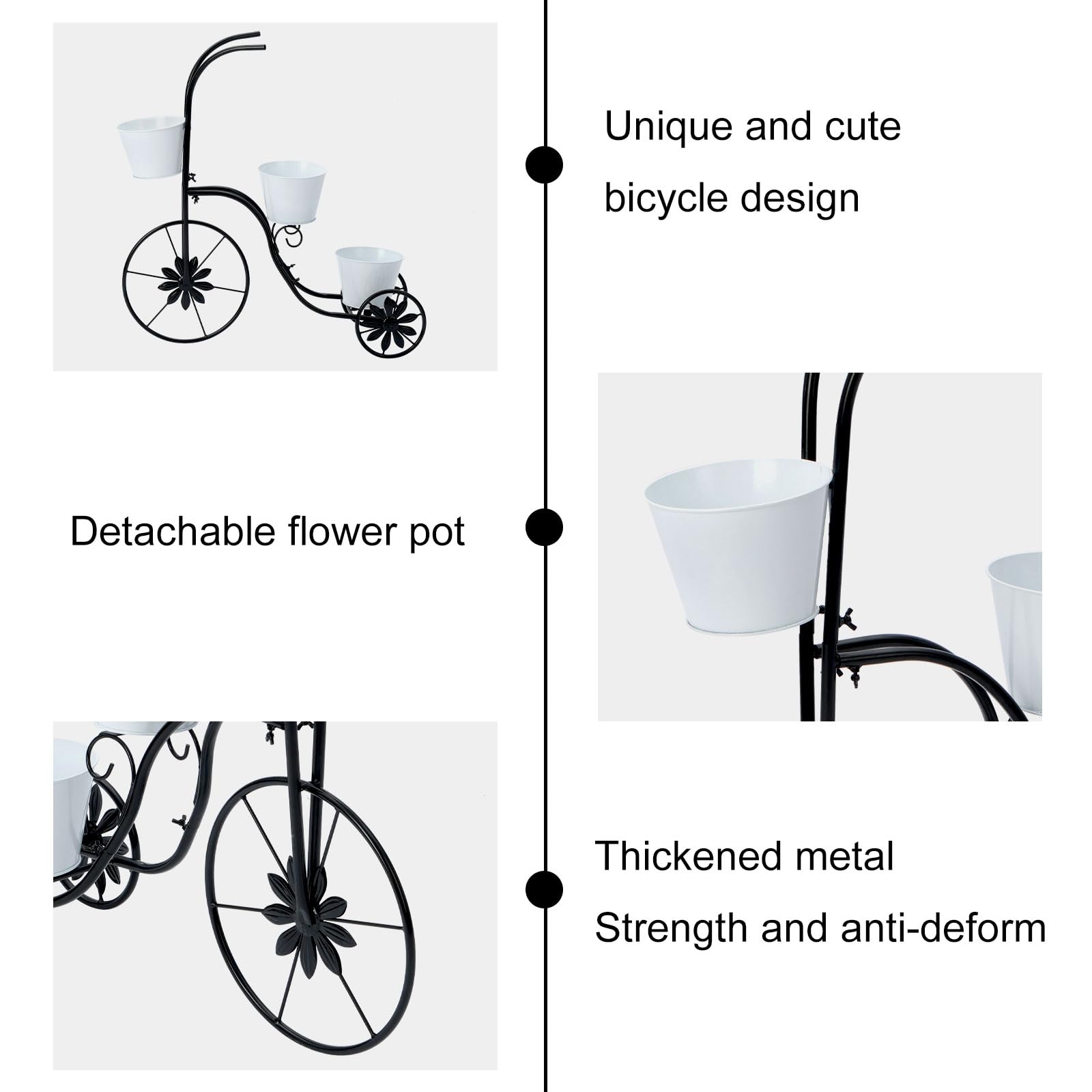 LEWIS&WAYNE tricycle planter filled with flowers demonstrating instant curb appeal benefit