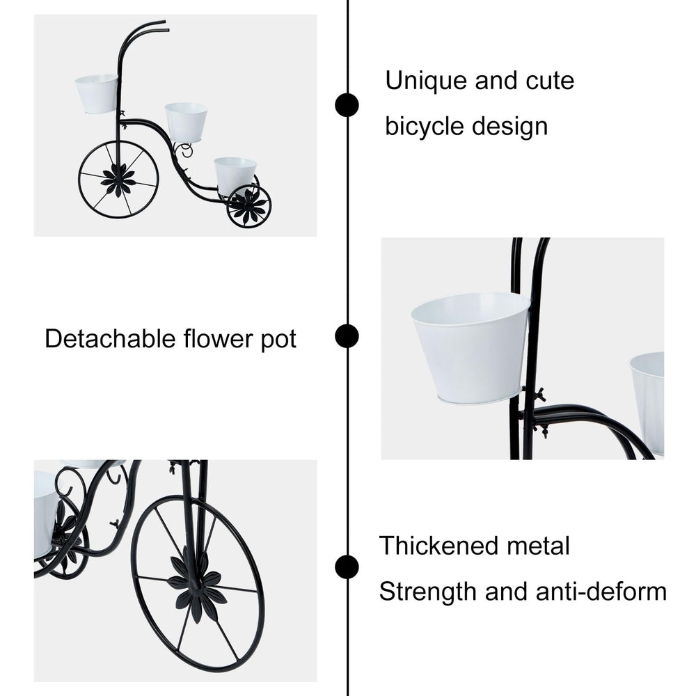 LEWIS&WAYNE tricycle planter filled with flowers demonstrating instant curb appeal benefit