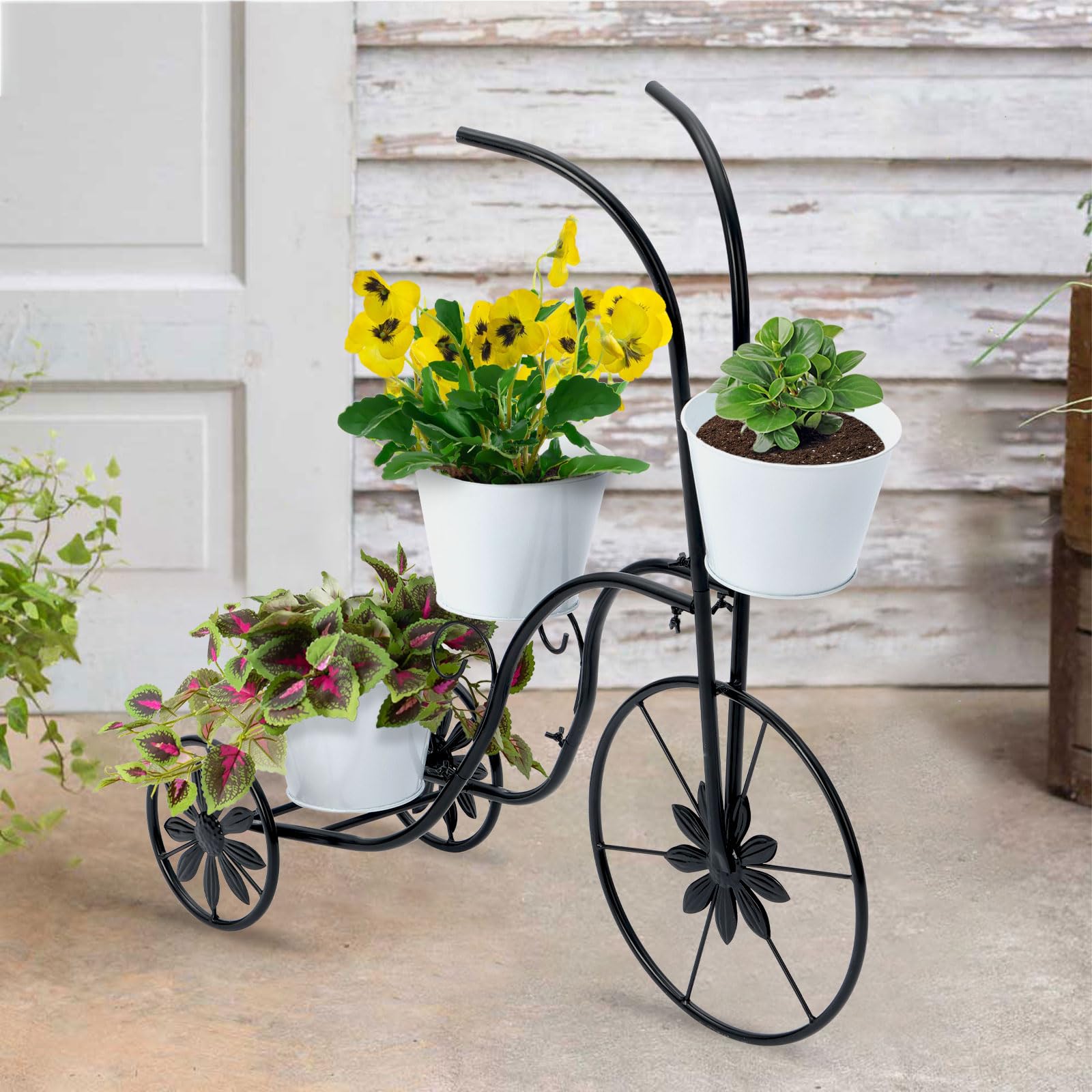 LEWIS&WAYNE patio scene with planter demonstrating weather-resistant outdoor styling benefit