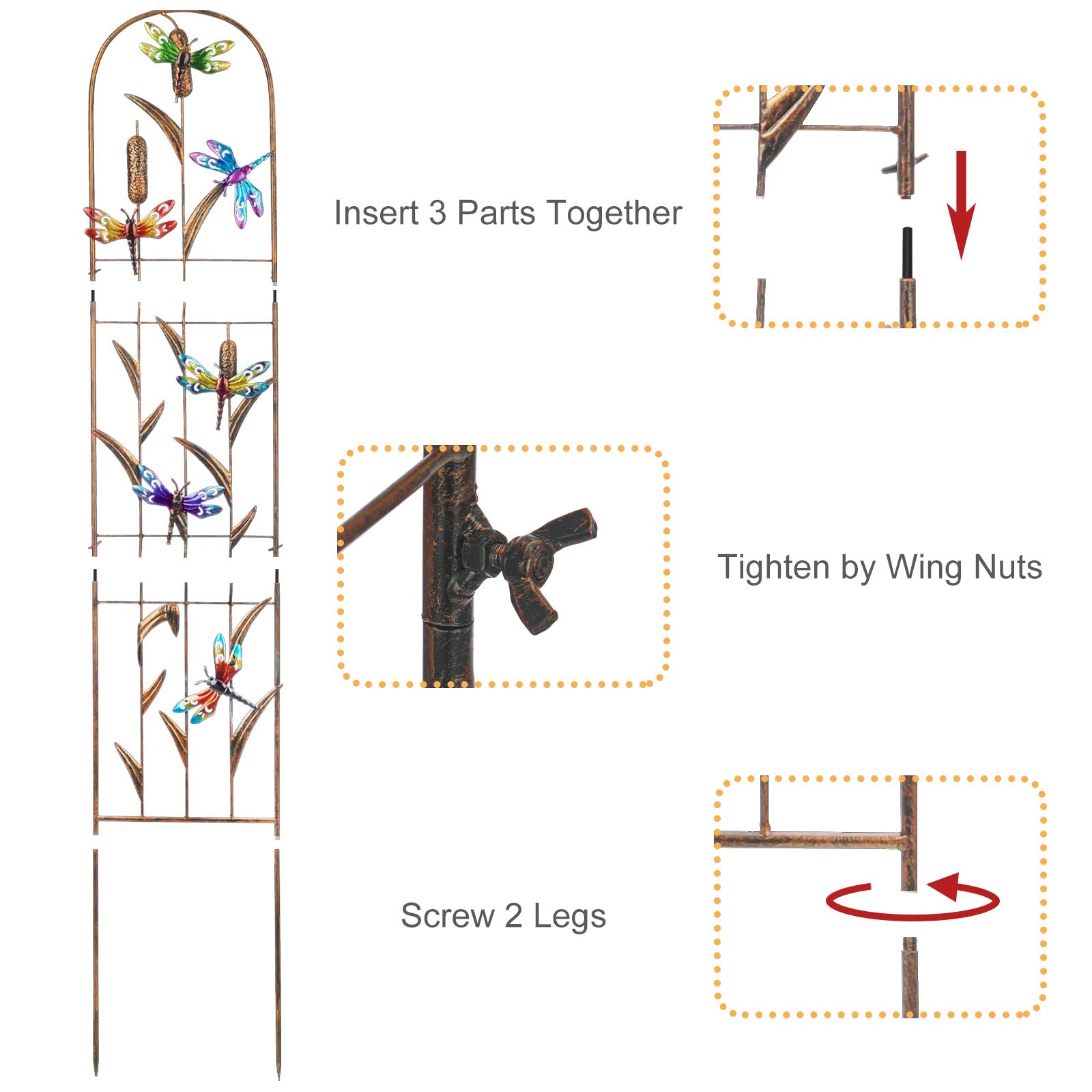 LEWIS&WAYNE side profile showing arch and 13.5-inch spike for secure installation