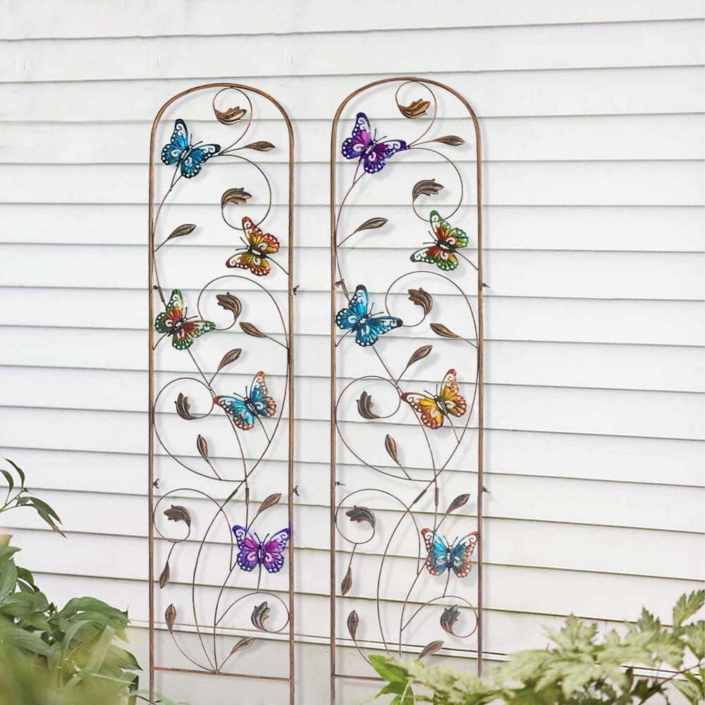 LEWIS&WAYNE trellis staked into garden bed providing stable support