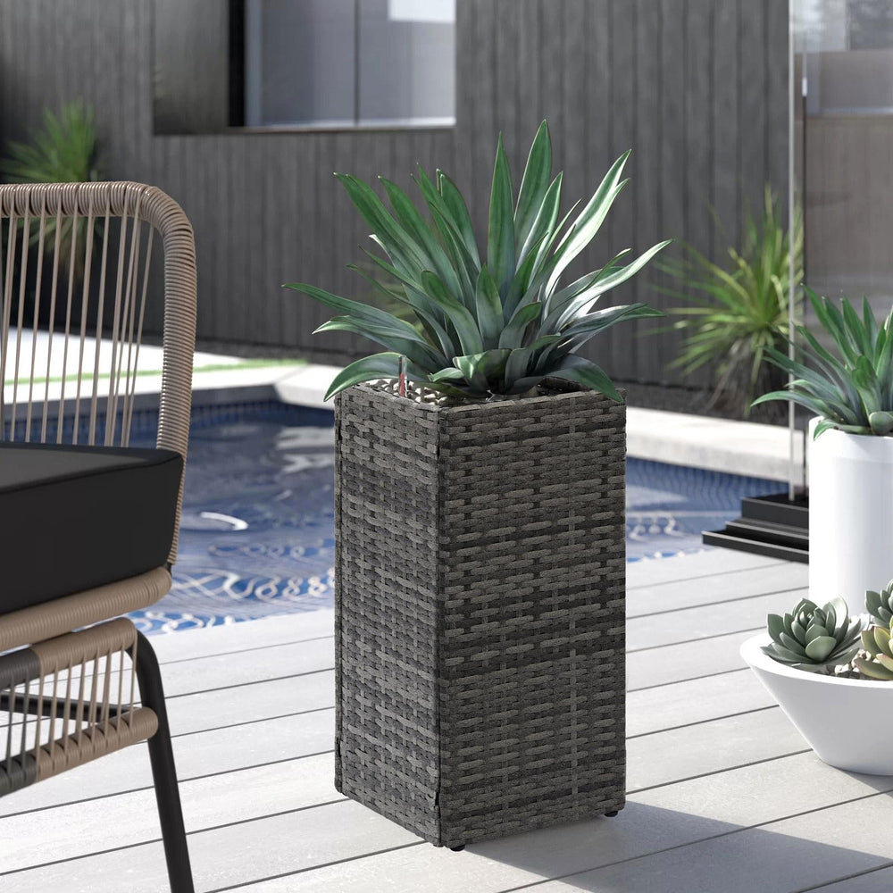 LEWIS&WAYNE close-up of wicker texture highlighting durable weather-resistant finish