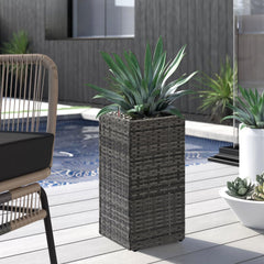 LEWIS&WAYNE close-up of wicker texture highlighting durable weather-resistant finish