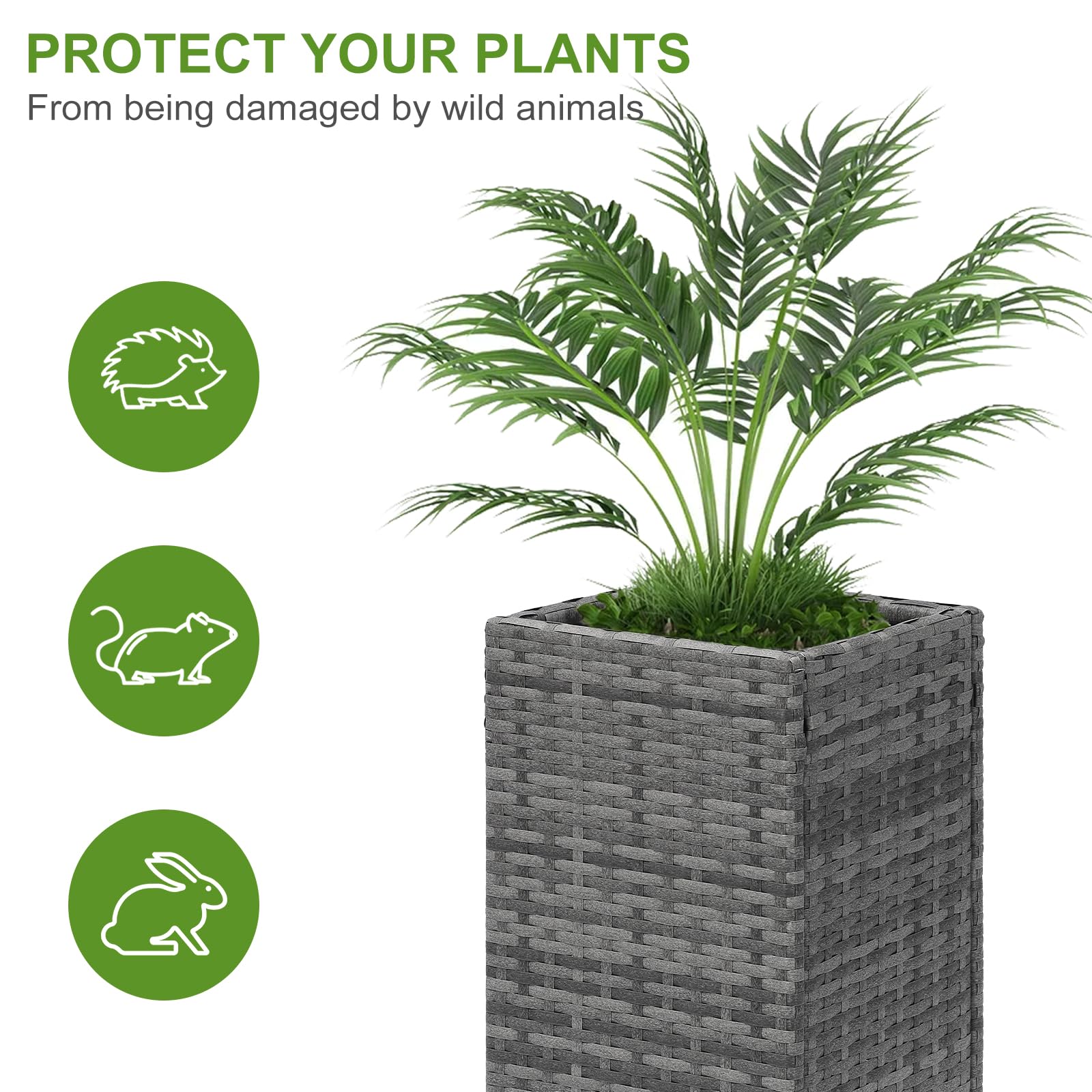 LEWIS&WAYNE planter beside chair showing scale and ergonomic height advantage