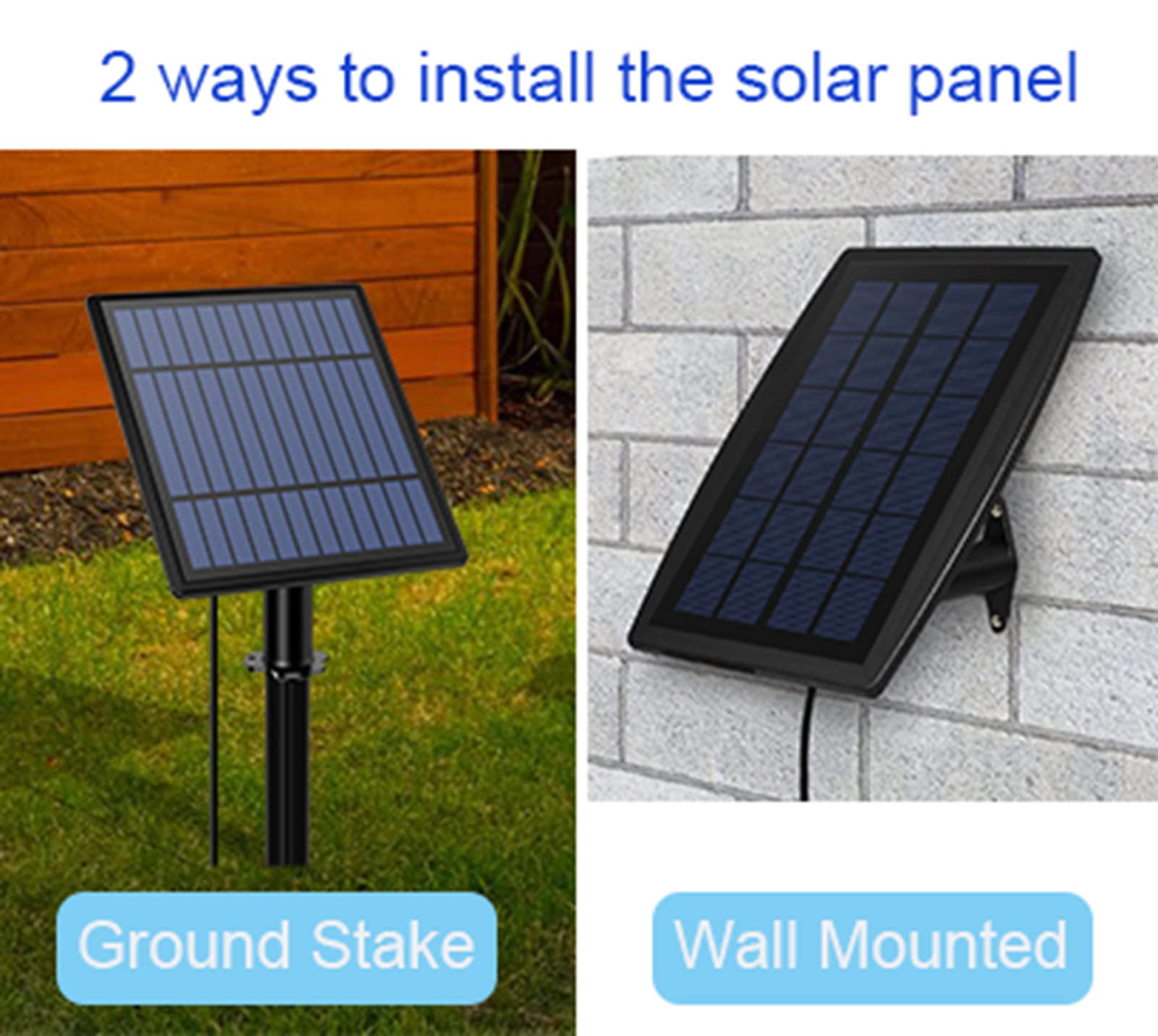 Lewisia solar panel mounted on ABS ground stake angled for optimal sun exposure