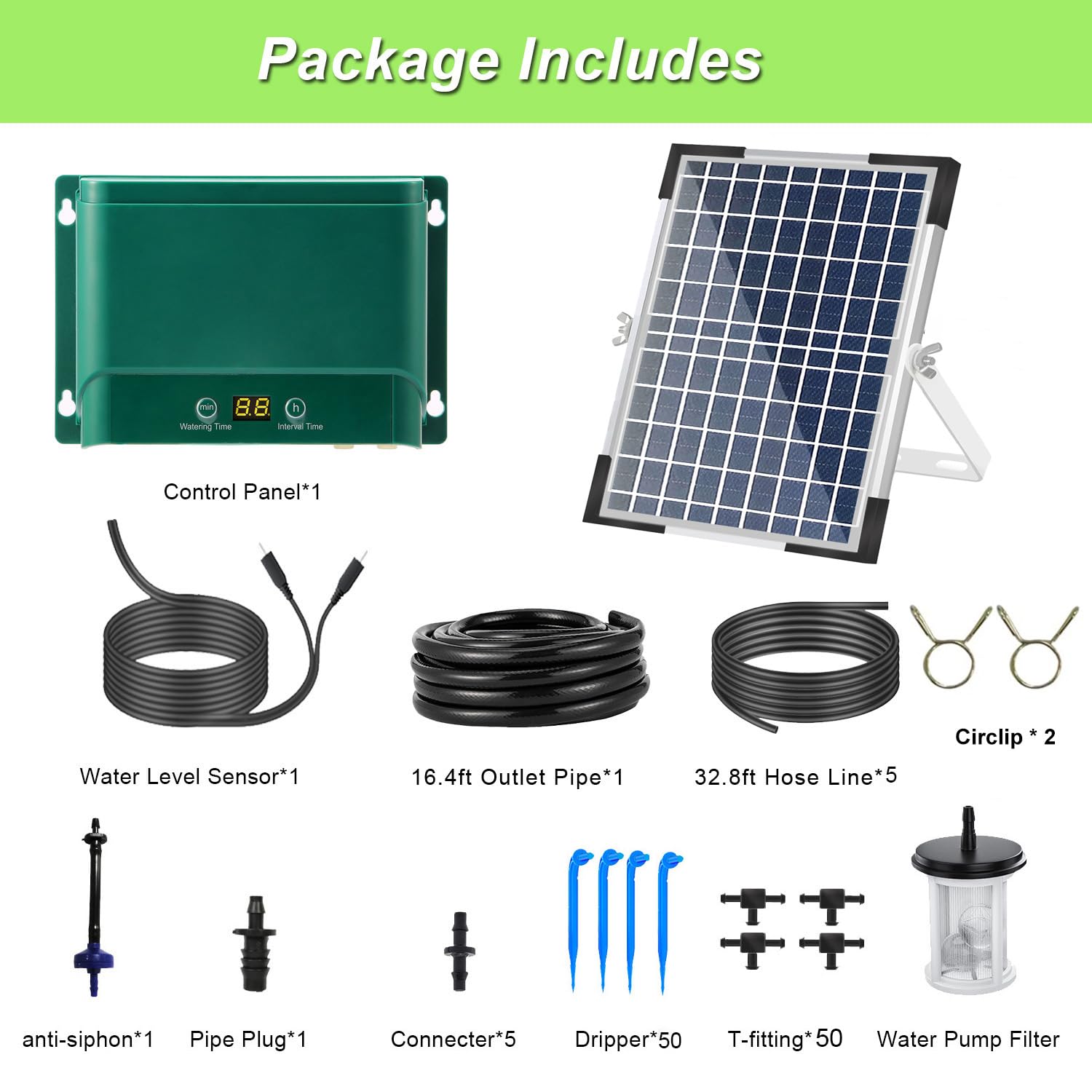 Lewisia solar panel mounted on fence highlighting portable, no-grid watering