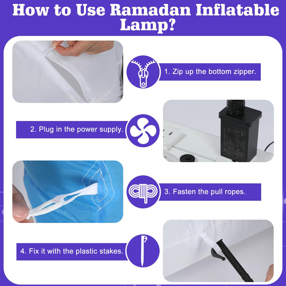 Lewondr illuminated inflatable in yard at night, creates welcoming Ramadan atmosphere