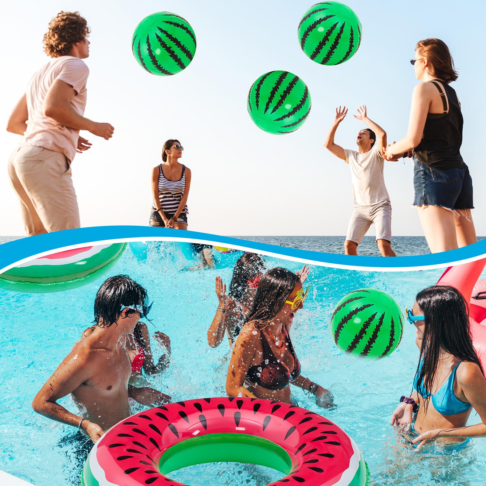 Lewtemi beach ball in play with adults demonstrating group fun and portability benefit