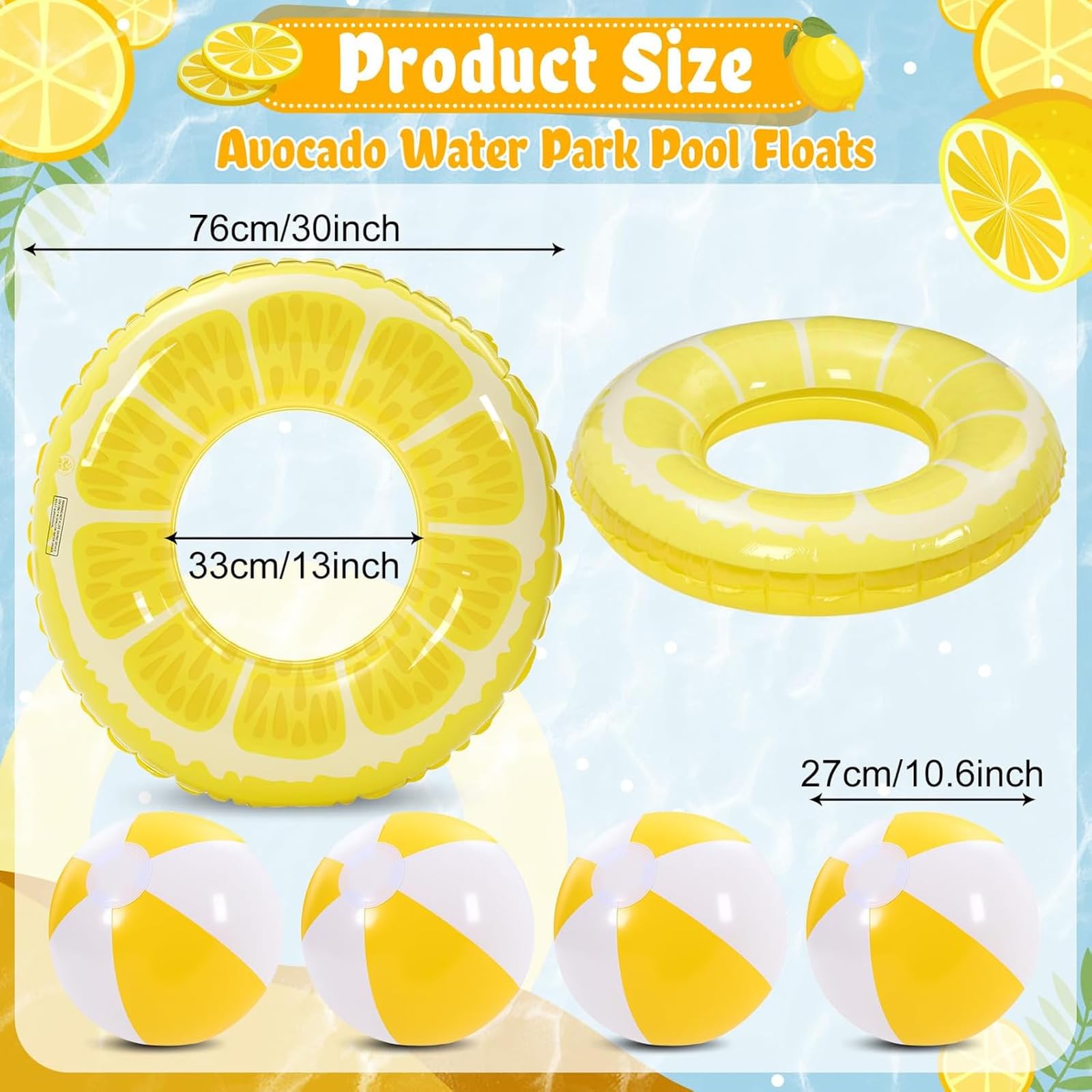 Lewtemi close-up of thick PVC texture on lemon ring for durable use