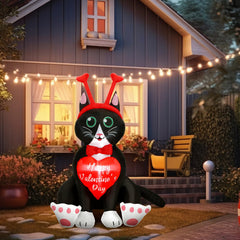 Leyndo built-in blower inflating the cat for quick setup and convenience