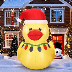 Leyndo inflatable duck front view showing festive design and curb appeal