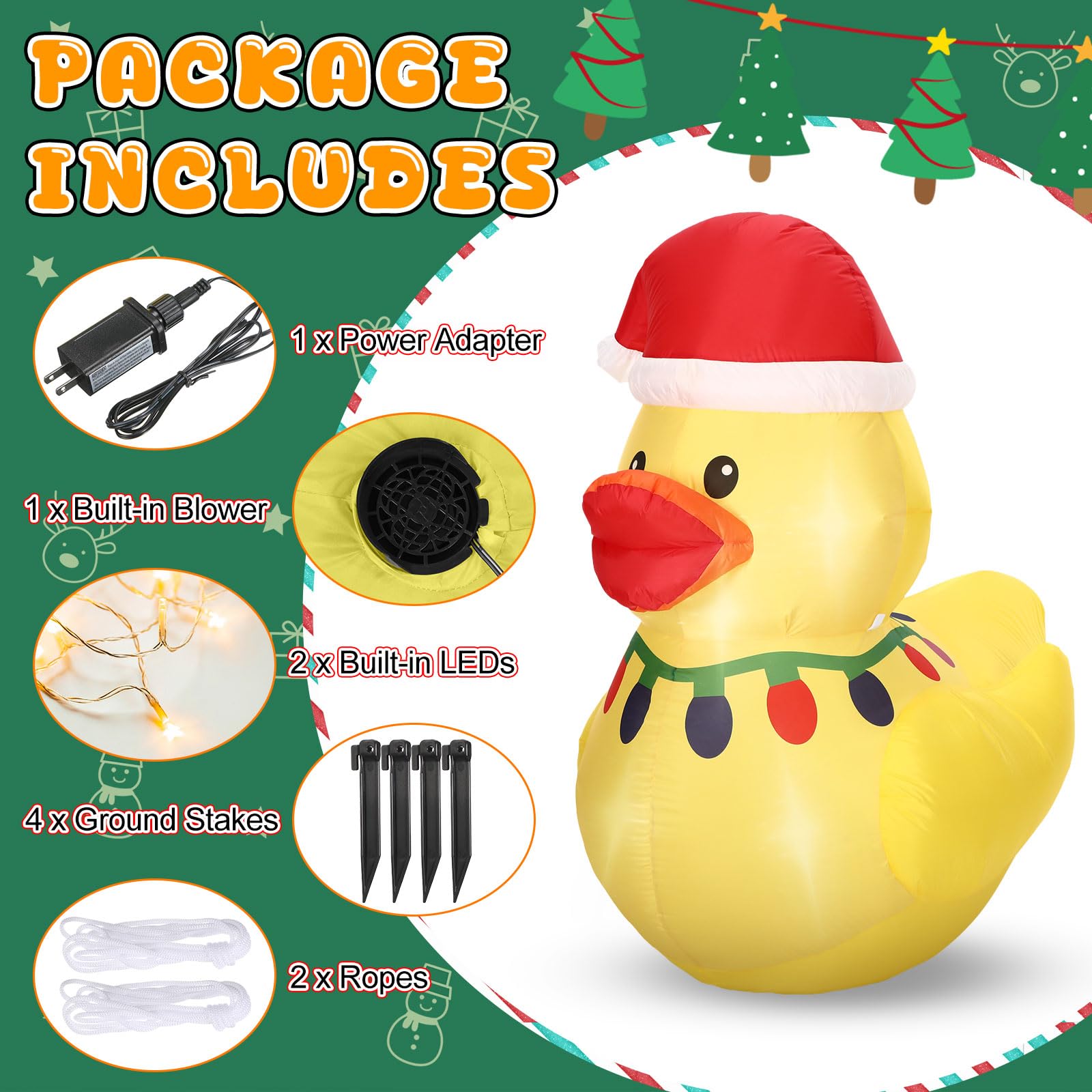 Leyndo inflatable duck in garden scene creating cheerful seasonal atmosphere