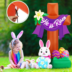 Leyndo inflated cross displayed on a lawn to create a festive focal point for gatherings