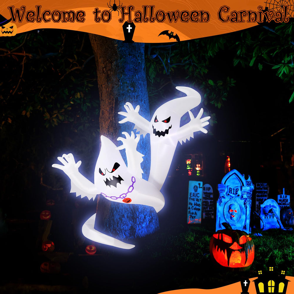 Leyndo ghost glowing at night on porch creating warm, automatic LED illumination