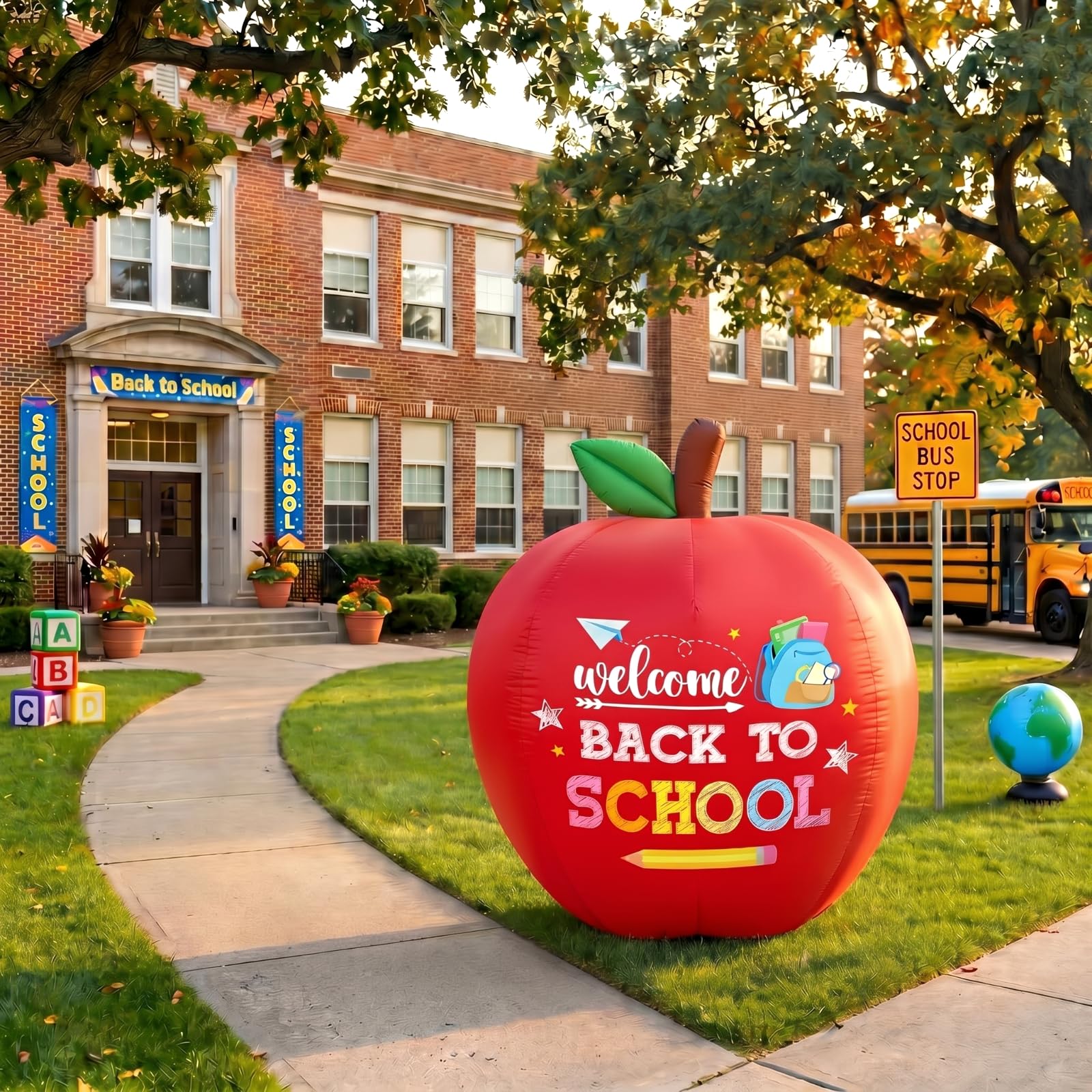 Leyndo giant apple front view showing bright design and welcoming focal point