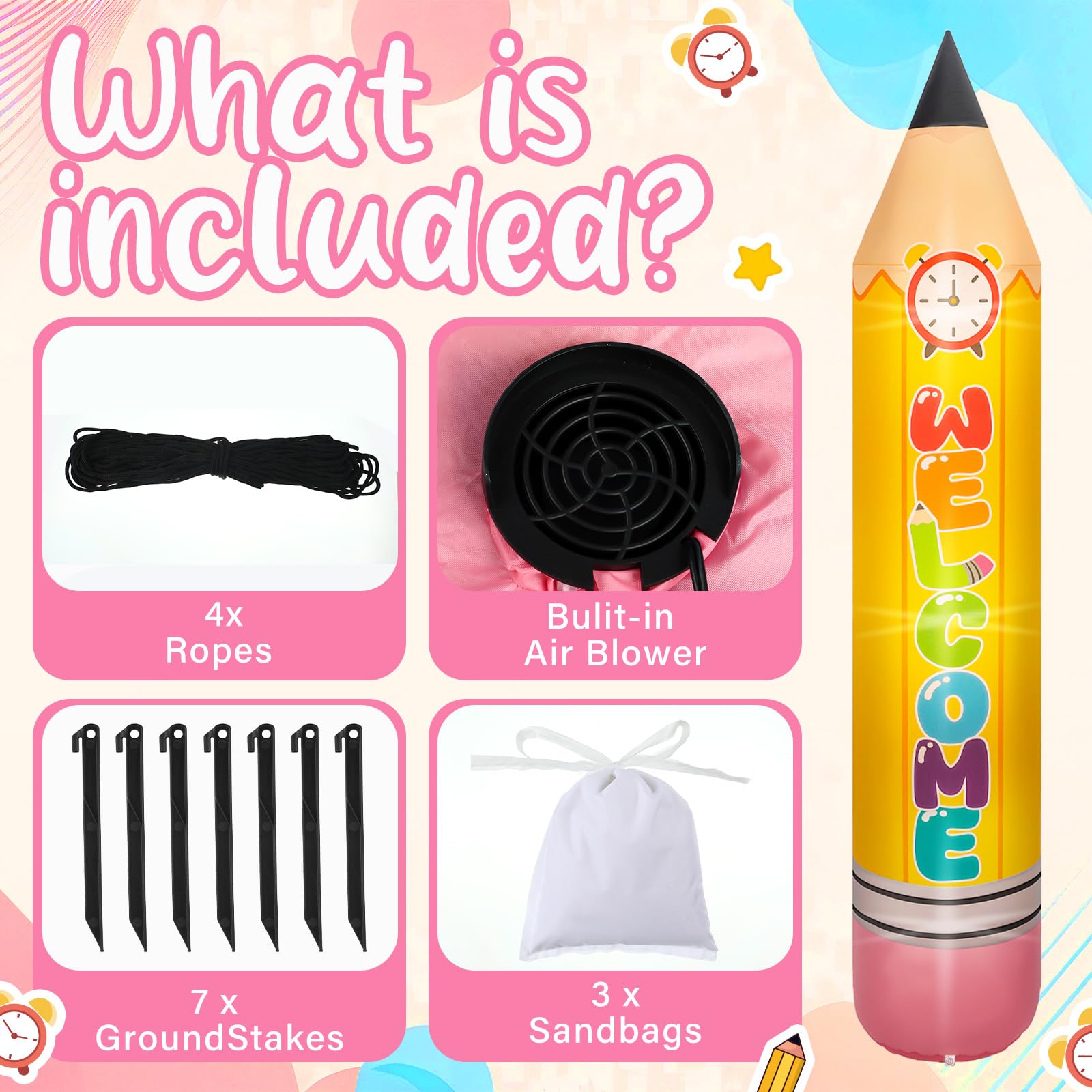 Leyndo LEDs glowing inside pencil inflatables for bright night visibility