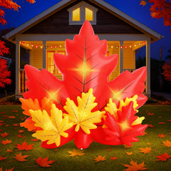 Leyndo maple leaf front view showing bright fall colors and festive presence