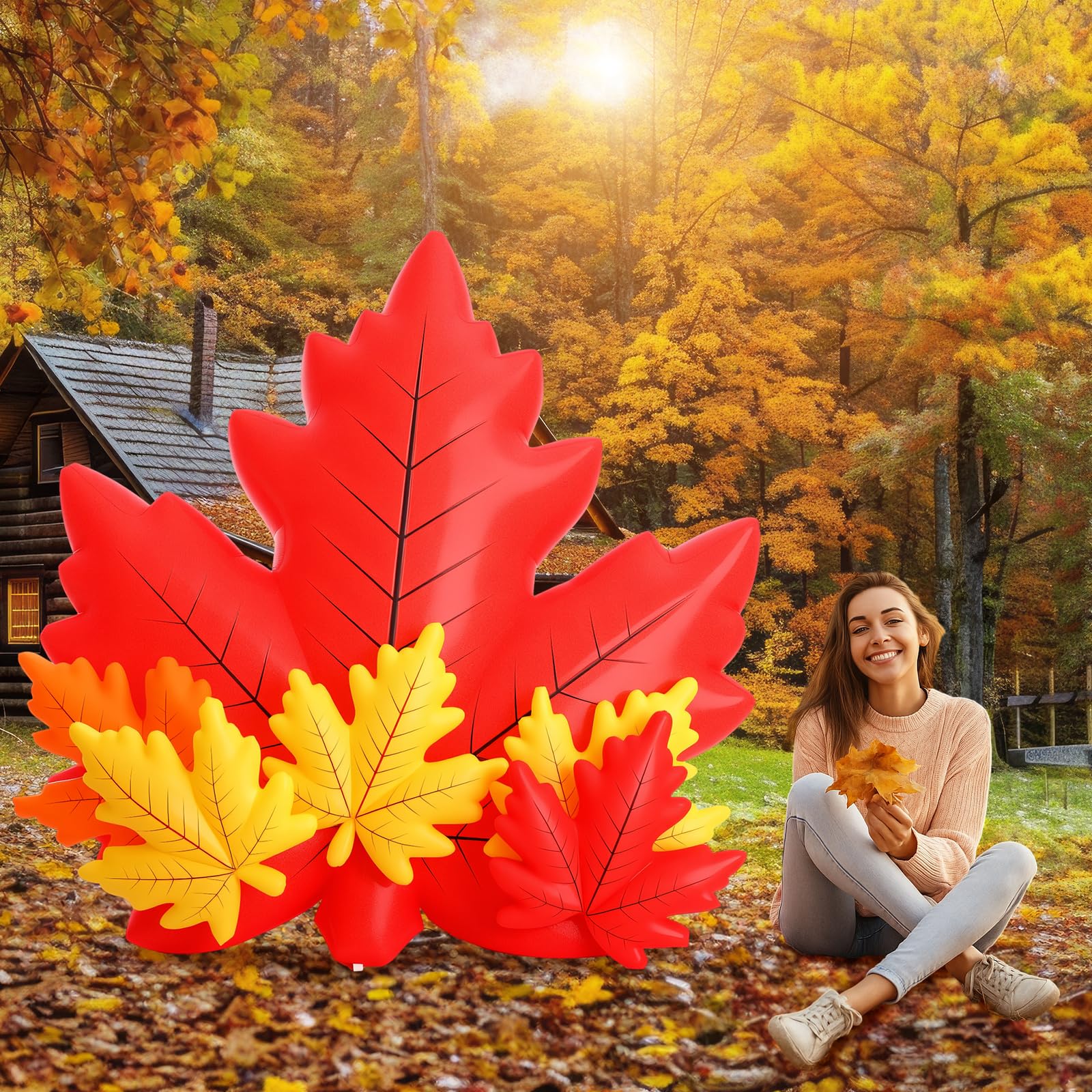 Leyndo in a backyard party scene adding autumn decor and welcoming glow