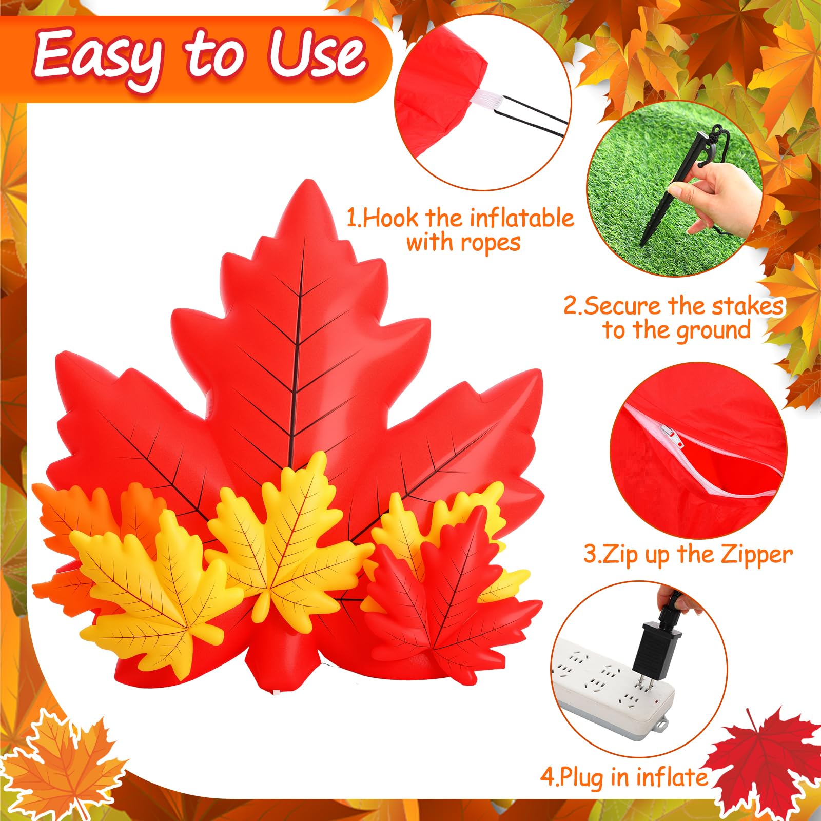 Leyndo included blower, extension cord, stakes and fixing ropes for quick setup