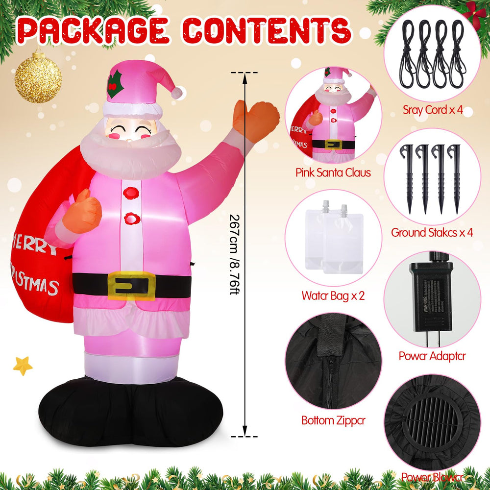 Leyndo pink Santa close-up of fabric and seam detail for durability