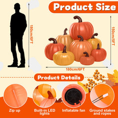 Leyndo pumpkin lit at night with built-in LEDs for bright evening visibility