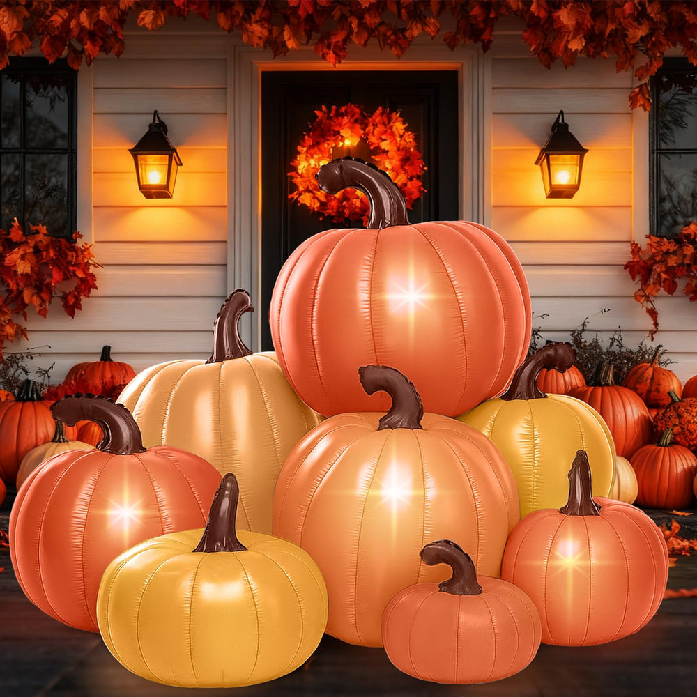 Leyndo stacked pumpkin front view showing festive fall decor and clear silhouette